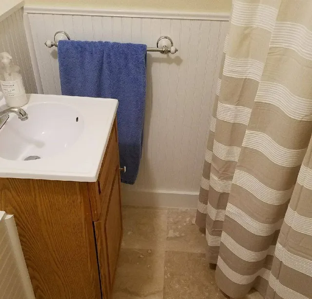 Finished bathroom vanity