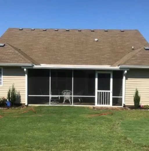 brown home after roof wash