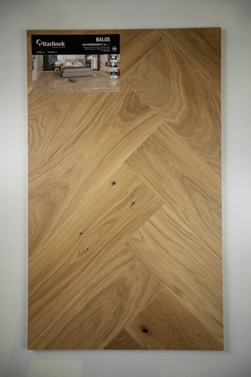 Balos White Oak Herringbone Hardwood Flooring