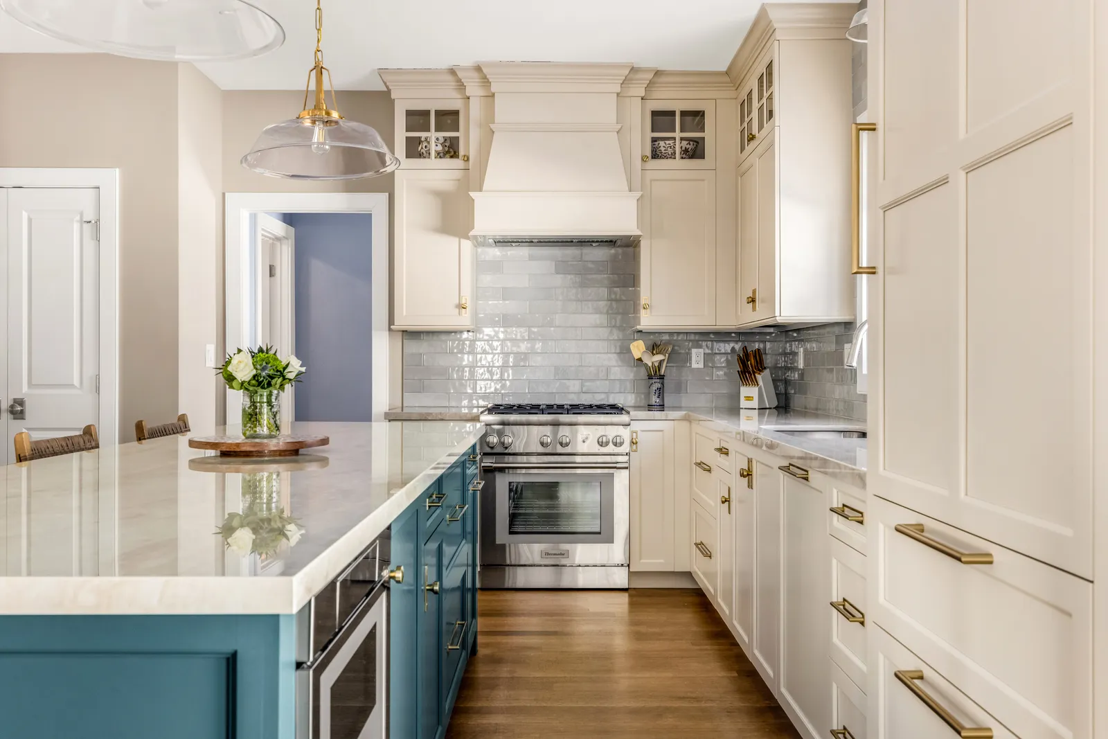 Wide kitchen view from a Milton new-build whole-home Materials and Install partnership by Transitions