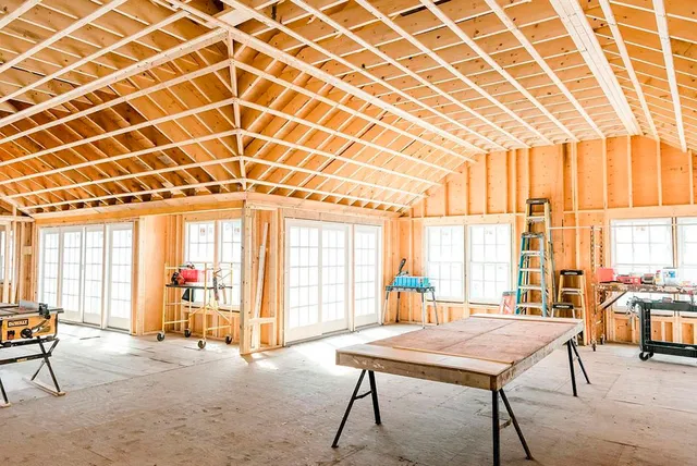 Unfinished building project interior