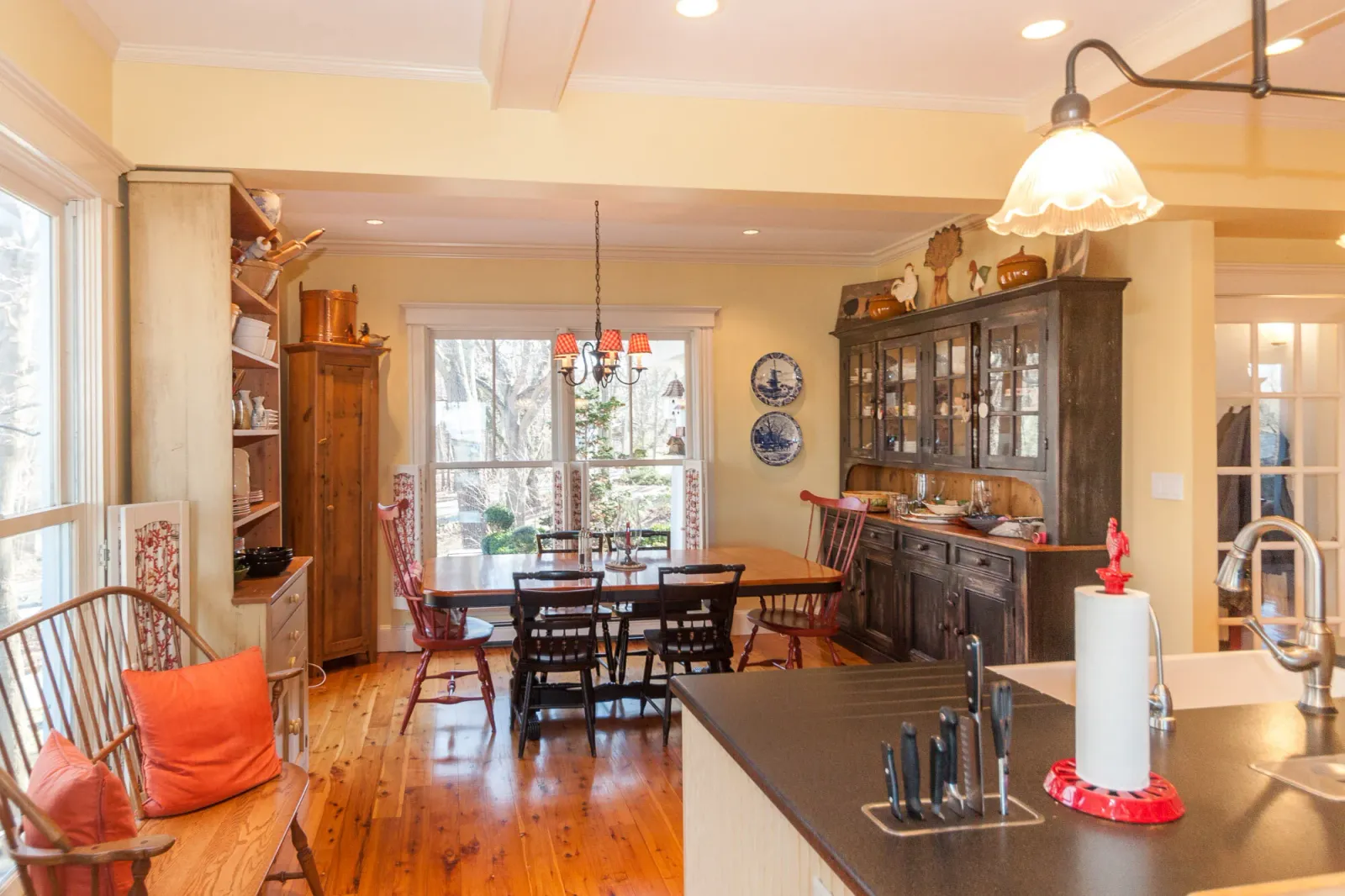Wall removed to open breakfast room to kitchen