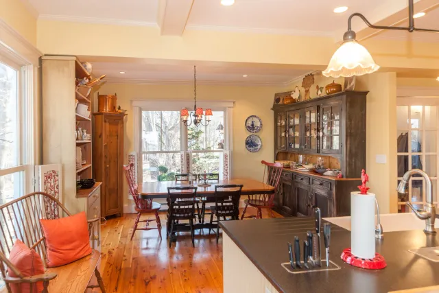 Wall removed to open breakfast room to kitchen
