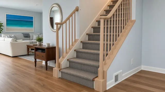 Staircase and railing carpentry in a Connecticut home