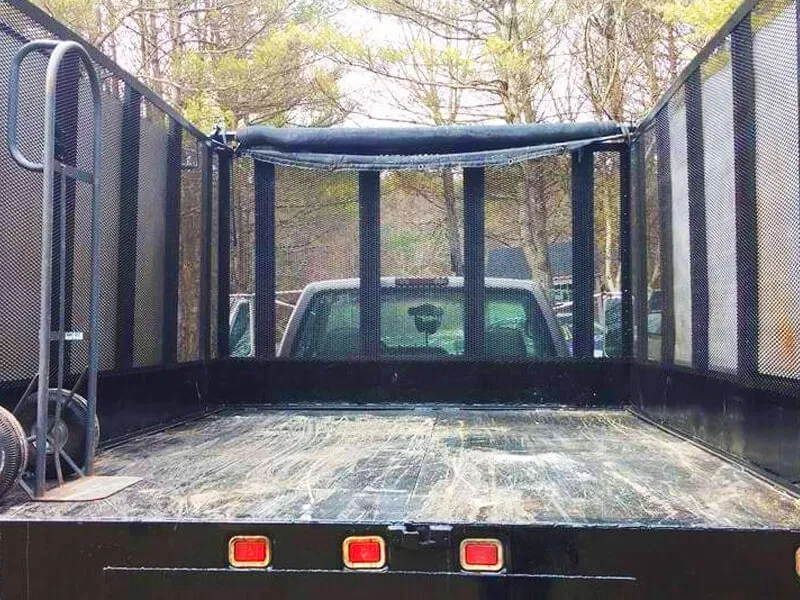 View of an empty trailer that is available for rent.