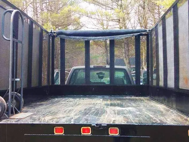 View of an empty trailer that is available for rent.