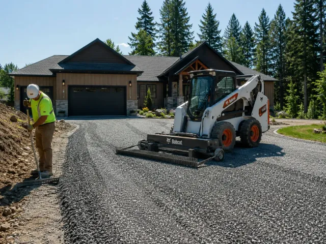 Driveway grading and land shaping by Bailey Land Services