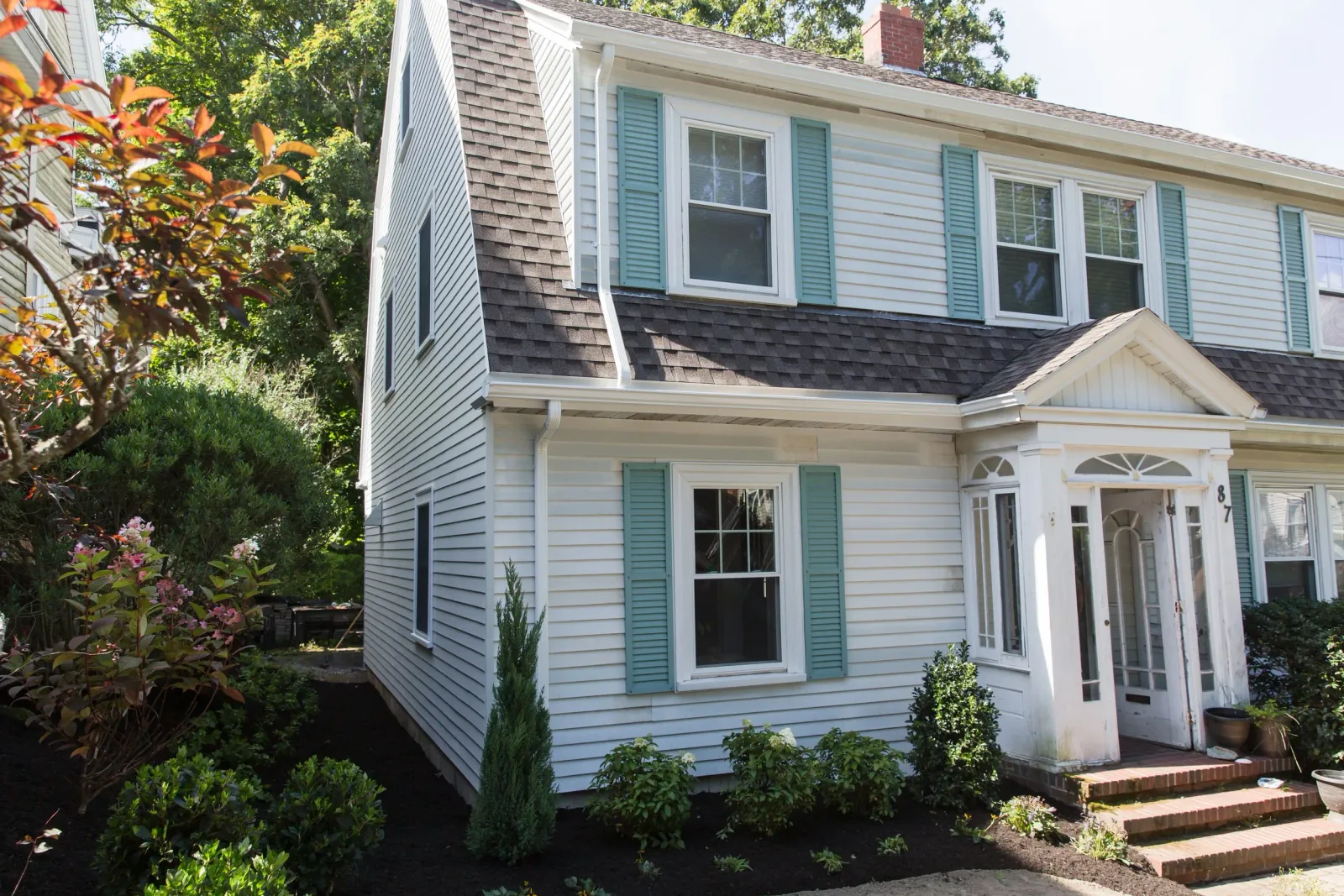 white colonial home