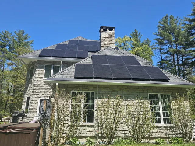 Rooftop solar panel installation in Great Barrington, MA by New England Solar+Green