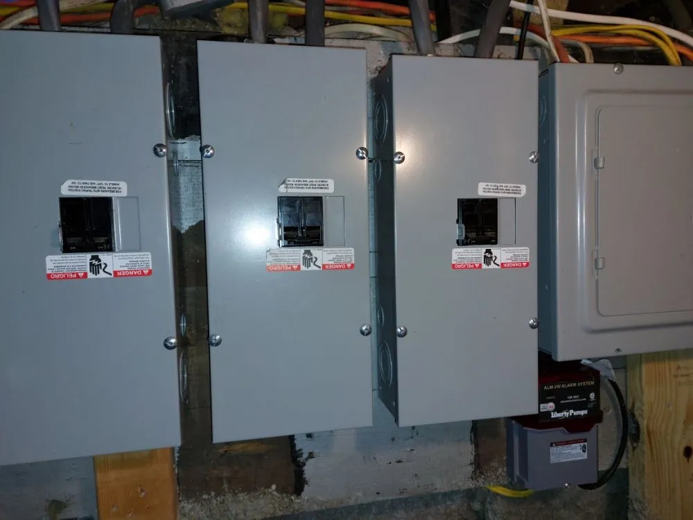 New electrical panels installed side by side