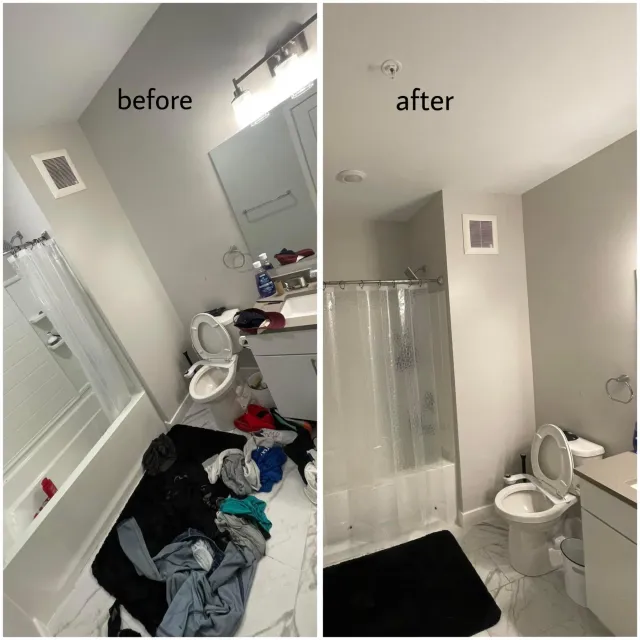 Bathroom before and after