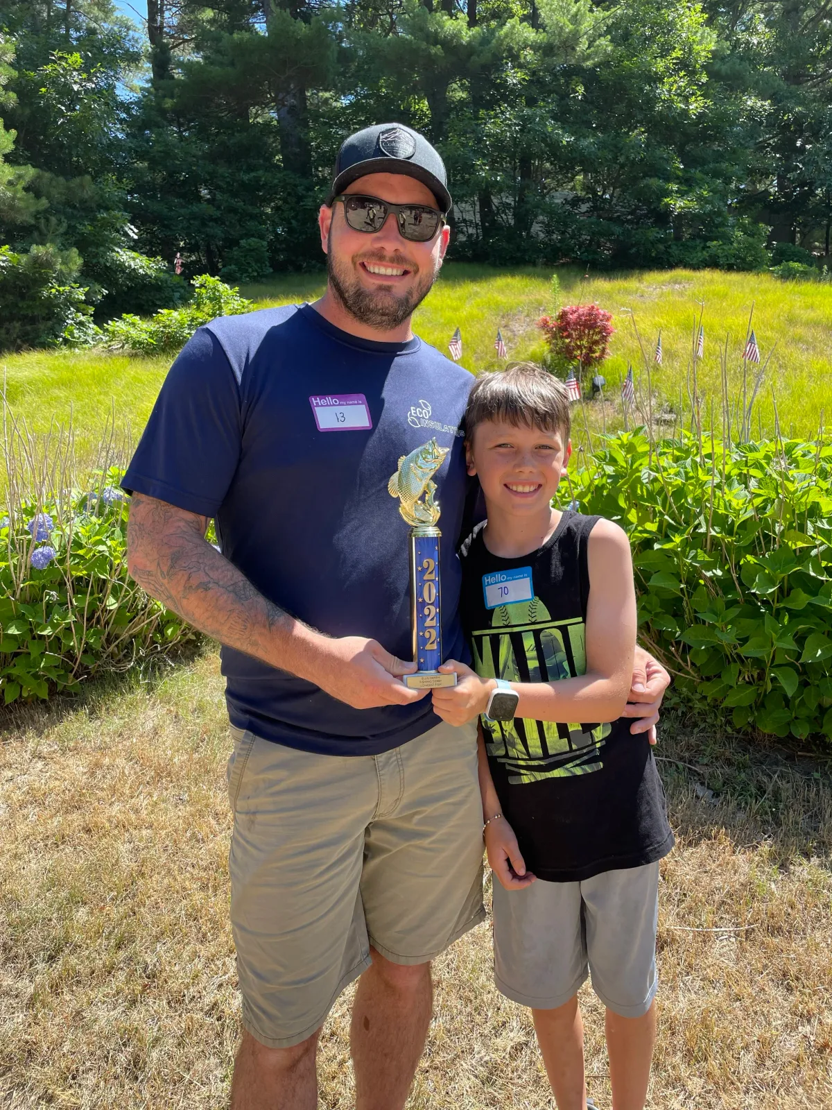 Eco Insulators owner with his son, highlighting family values and local roots in Massachusetts