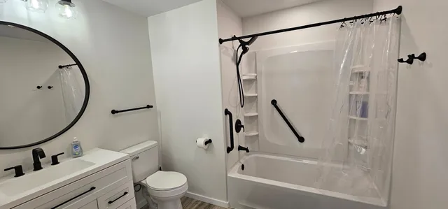 ADU bathroom with custom vanity