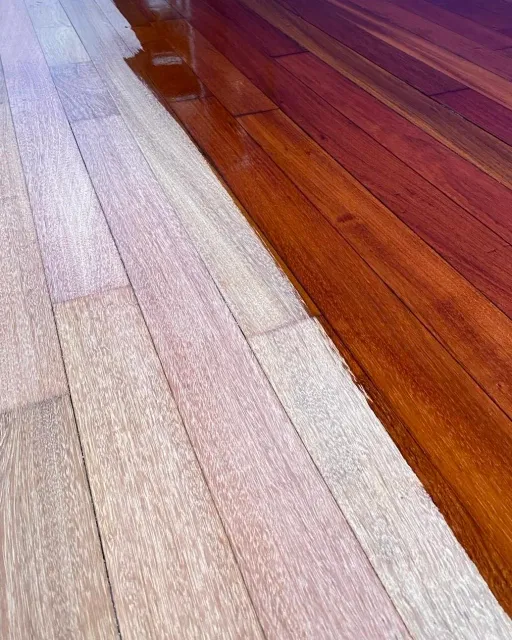 Sanded vs. finished boards side by side