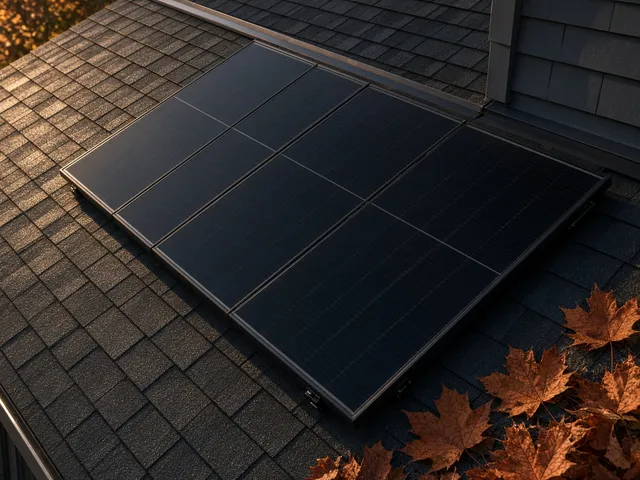 All-black solar panels on a New England roof