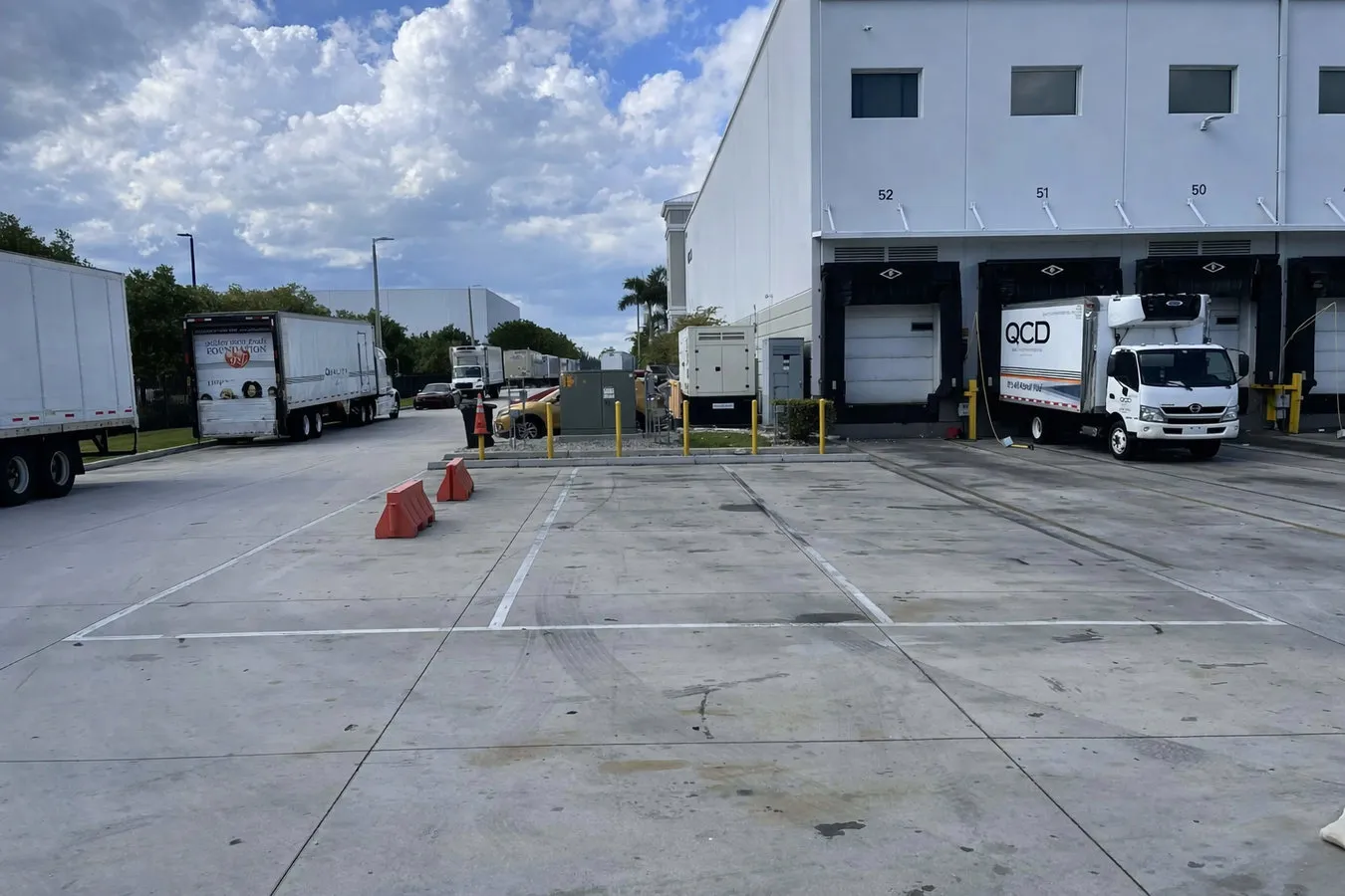 Concrete parking lot building