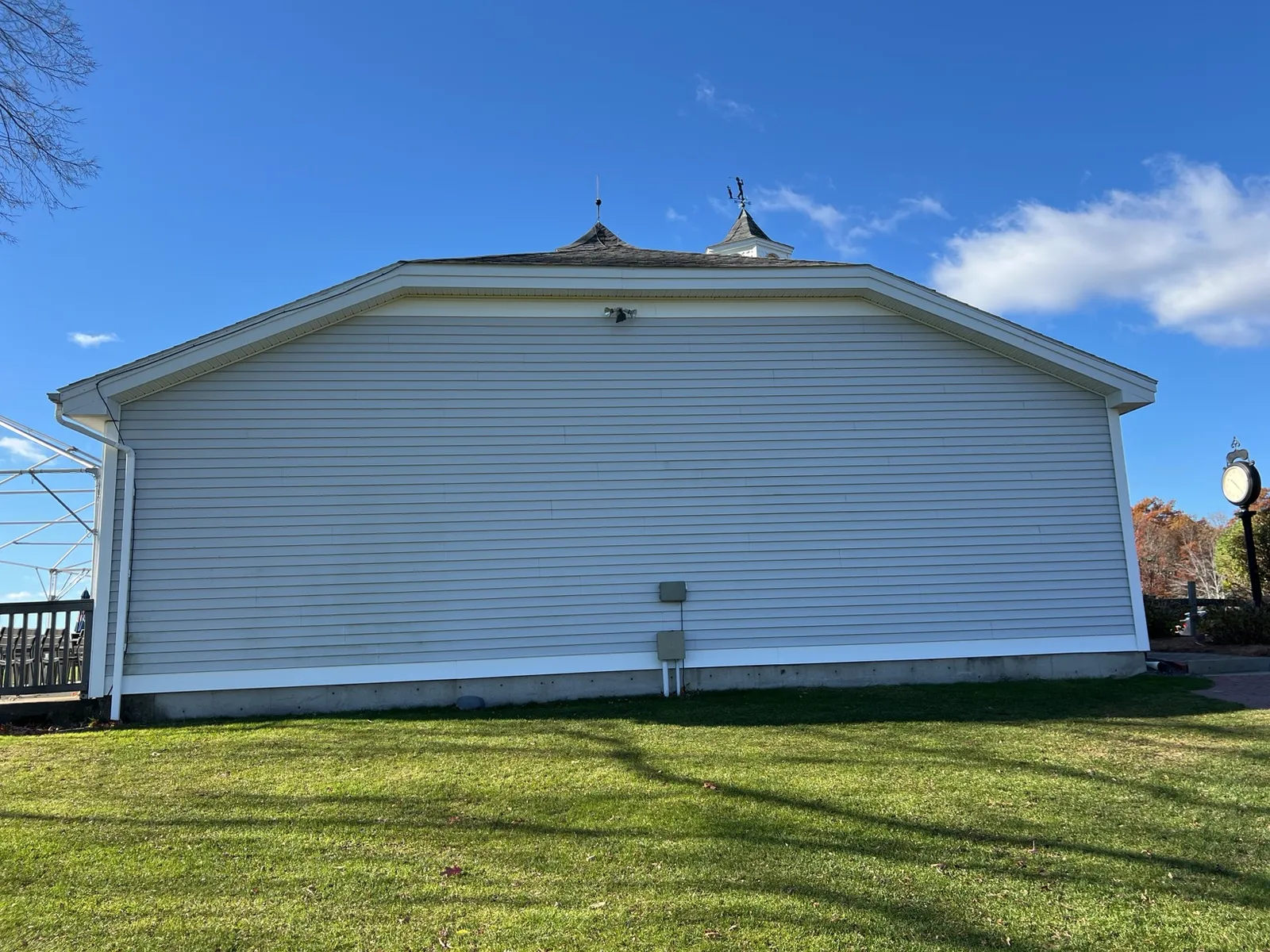 Vinyl siding on a completed building exterior