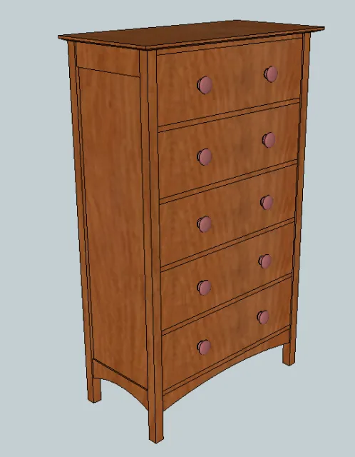 5 Drawer Gentleman's Chest