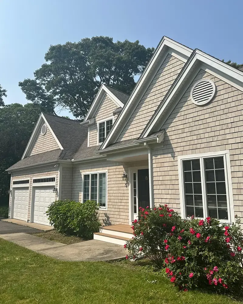Cape Cod Exterior Home Design and Beautiful Garden