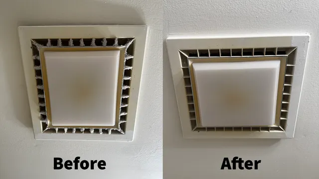 Exhaust vent before and after deep cleaning