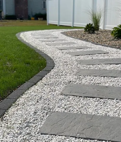 exterior path gravel and stone