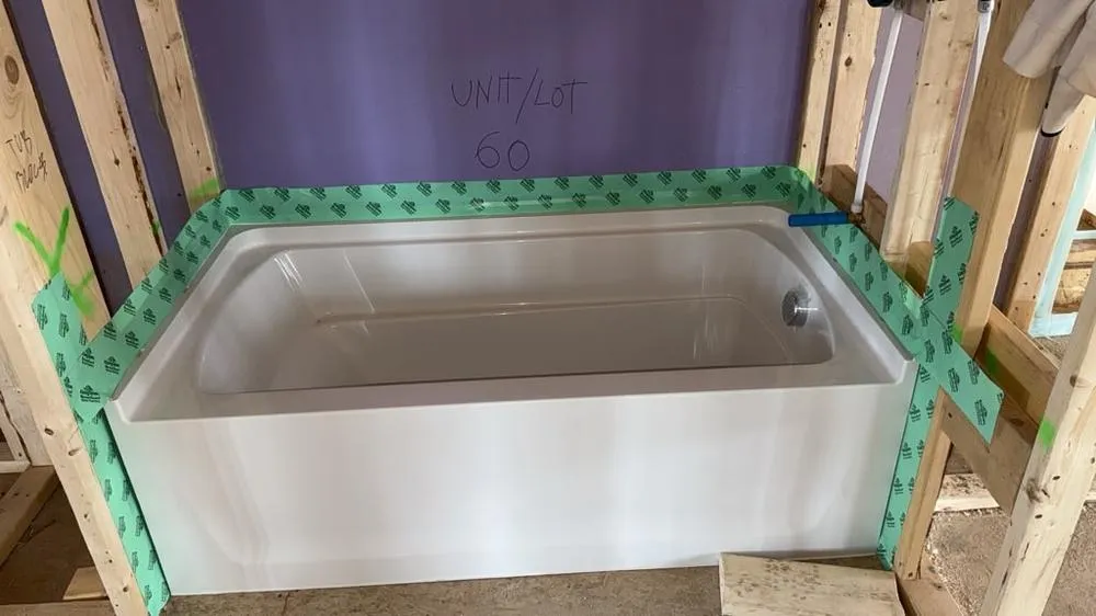 Tub set & protected — Unit 60 of a multi-unit build