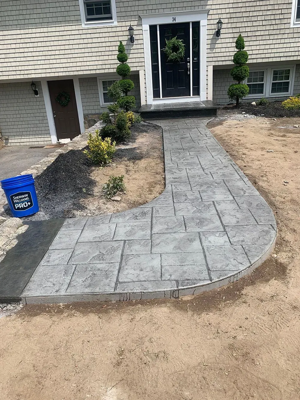 Concrete walkway.