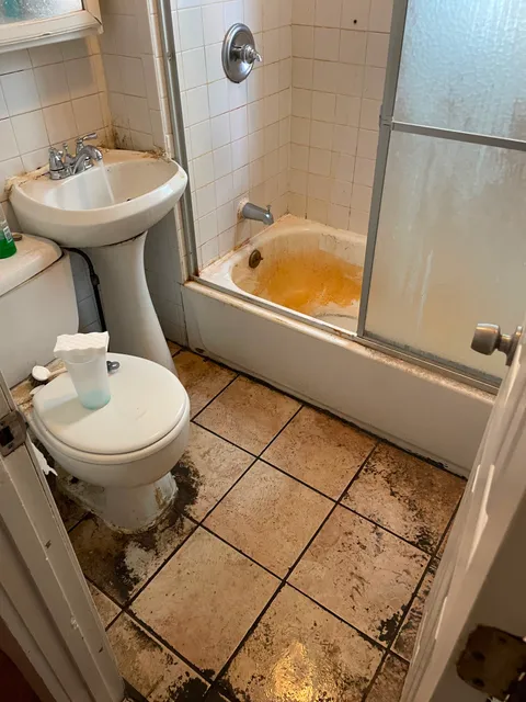 Full bathroom restore before cleaning