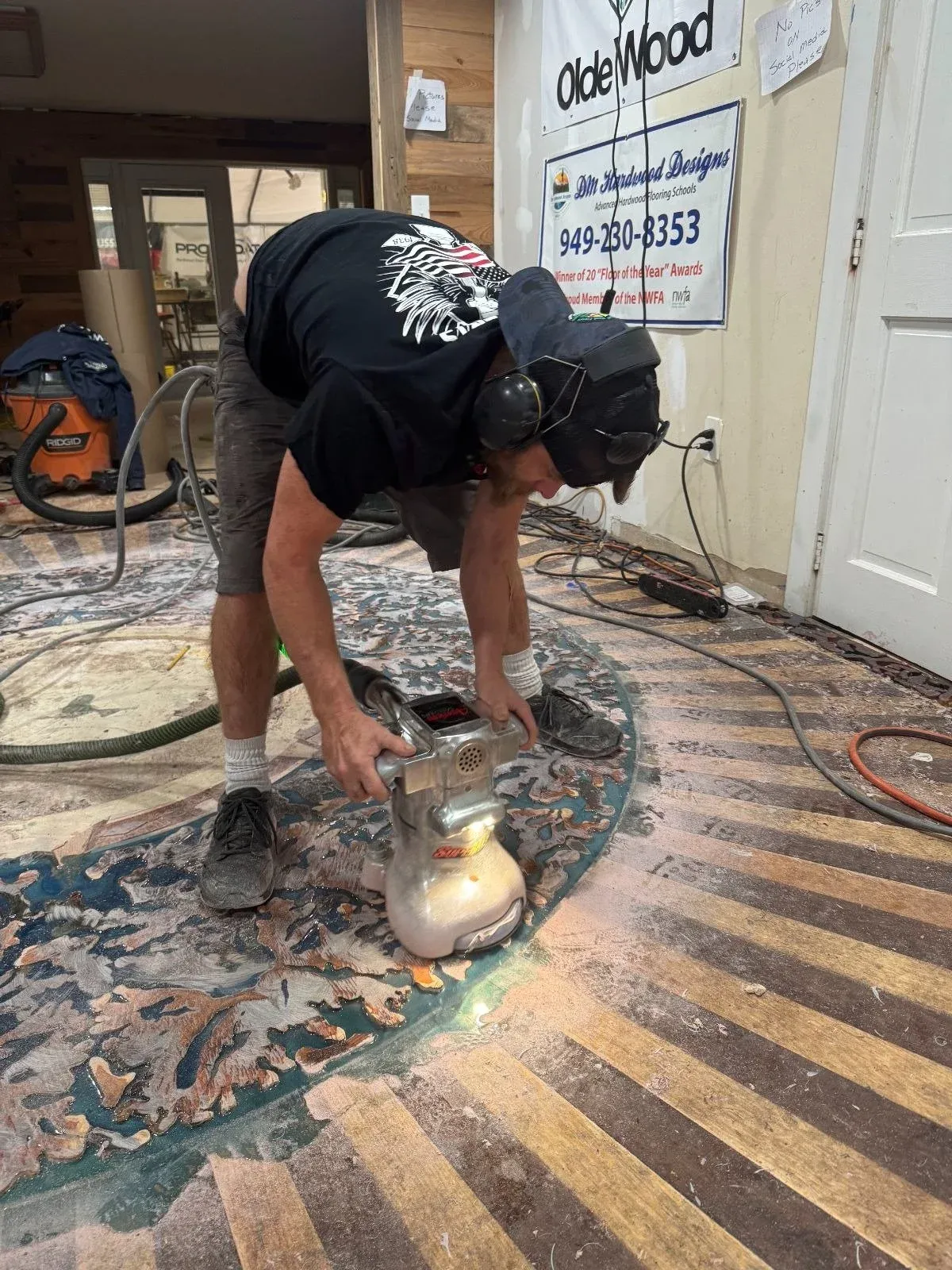 Sanding the floors