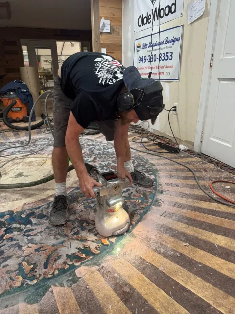 Sanding the floors