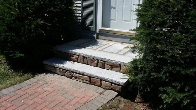 Bluestone steps and brick walkway