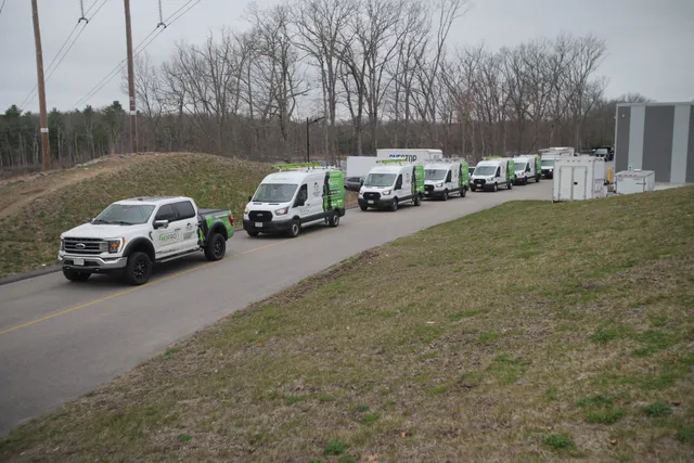 MJ Pro Energy truck and van fleet lined up