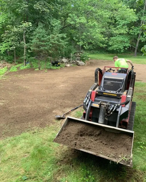 Backyard leveling in Westford, MA by Gardner's Landscaping, LLC