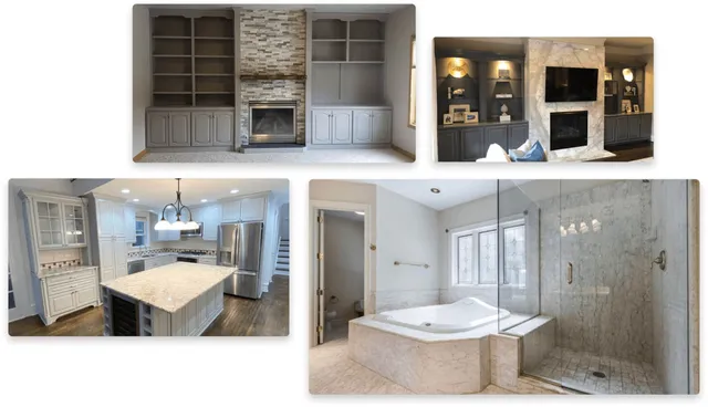 Interior painting projects (living room, kitchen, bathroom)