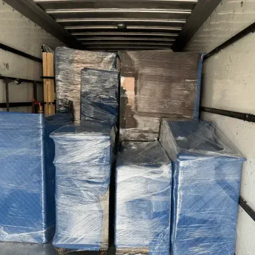Furniture securely wrapped and organized inside a moving truck during a residential relocation in Manchester Connecticut