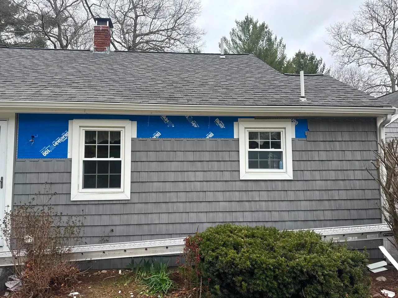 Roofline and gutter detail after installation