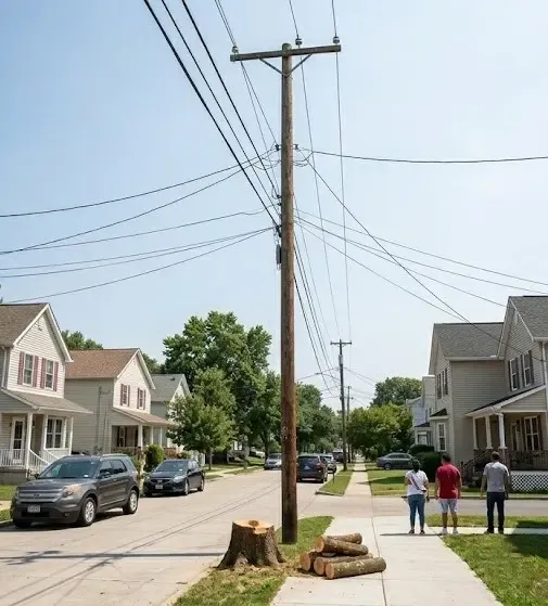 After hazard tree near power lines Massachusetts