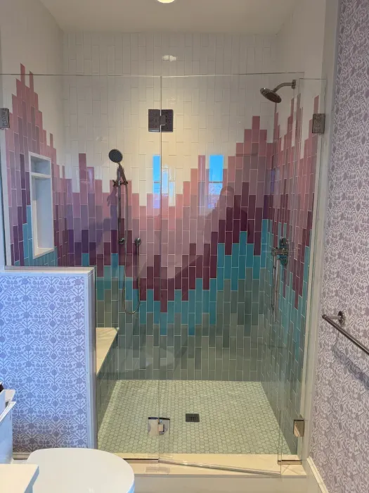 Glass-enclosed shower