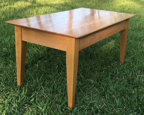 Red oak modern coffee table