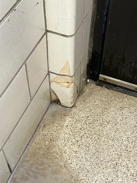 dirty corner in a commercial space