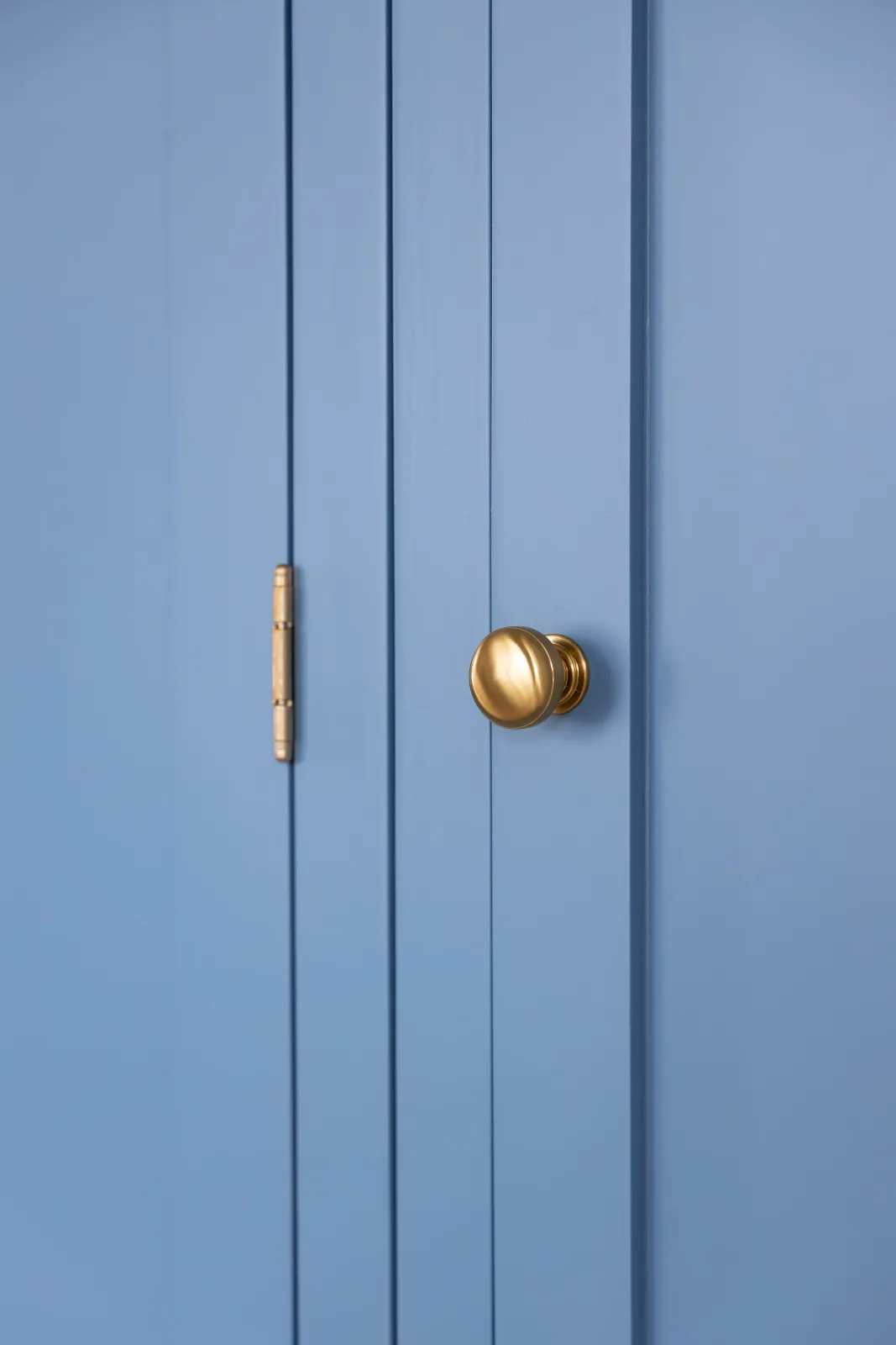 Painted blue interior door detail