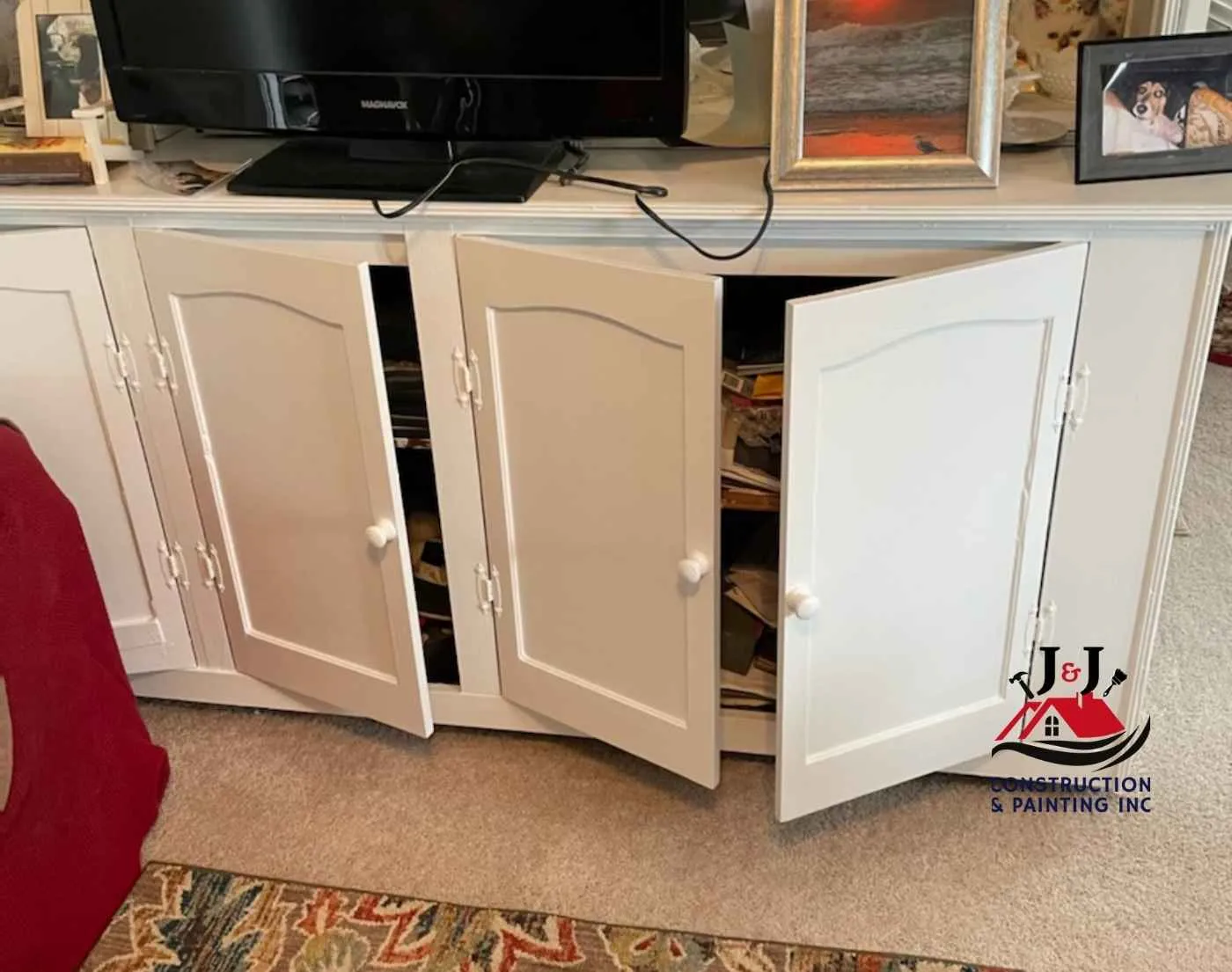 Built-in cabinetry after repainting