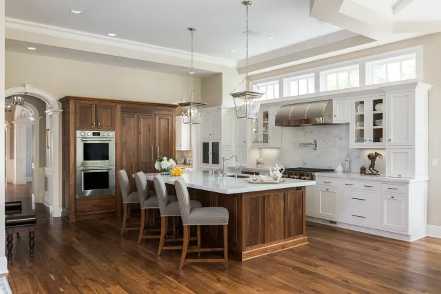 Walnut &amp; White Traditional Kitchen