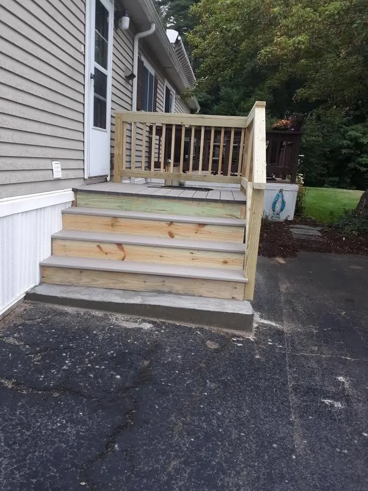 New exterior stairs and landing