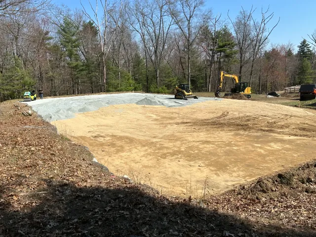 Horse riding ring footing install, Belchertown MA