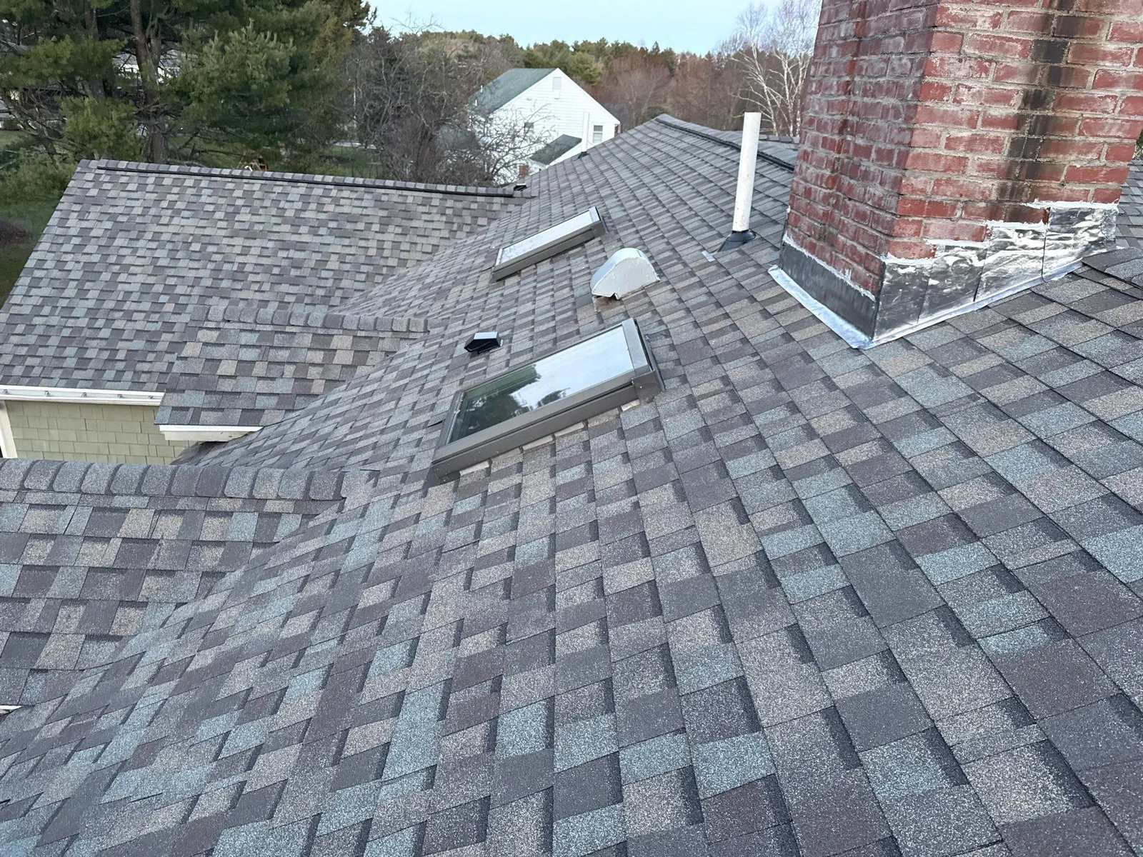 Completed roofing project on a Greater Boston home
