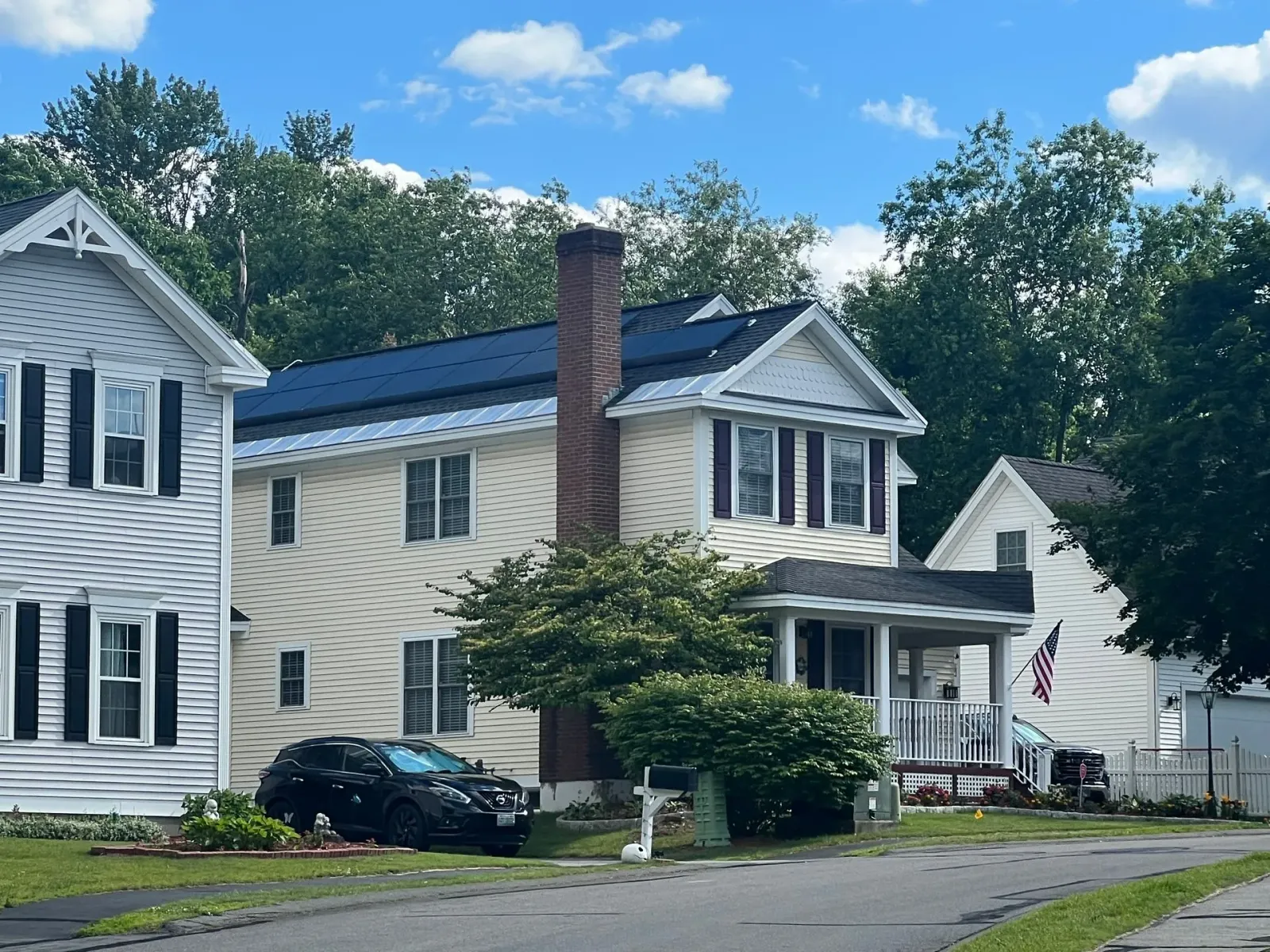 Residential rooftop solar installation completed by Merrimack Solar