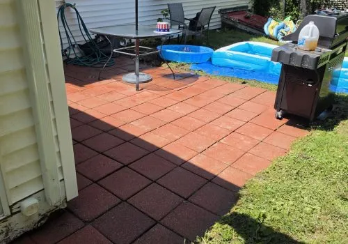 Pressure Washed Brick Patio