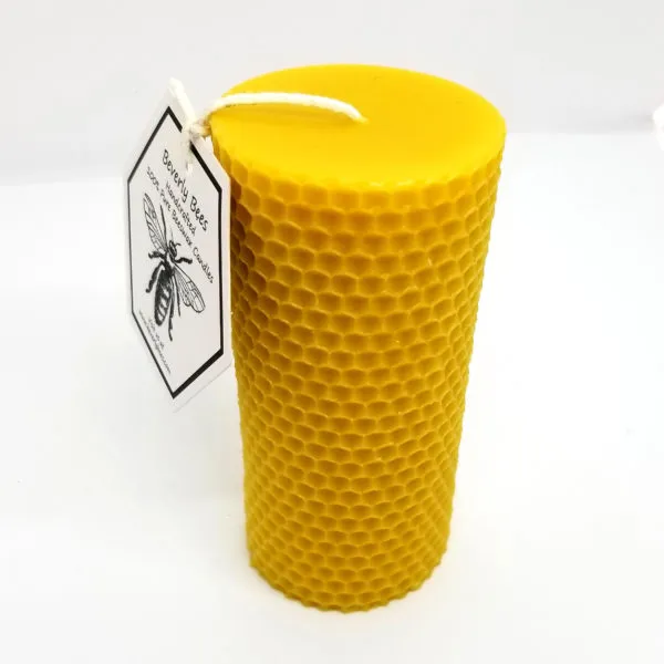Honey Comb Pillar beeswax candle