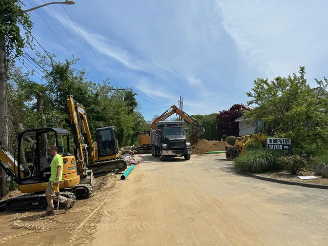 Sewer project at Hog Island Brewery in Orleans, MA